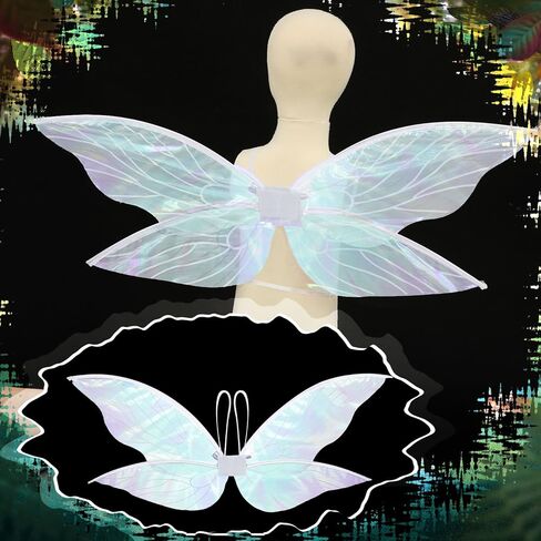 Norme 4 Pcs Halloween Elf Fairy Accessories Set Renaissance Women Fairy Crown Butterfly Wing Elf Ears Adult Medieval Cosplay in Saudi Arabia