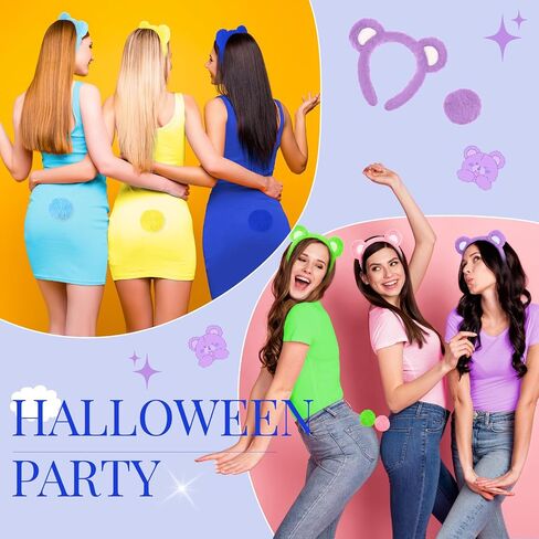 Toulite Bear Ears Headband and Tail Set Halloween Bear Costume Cosplay Accessories Women Animal Ear Headwear for Party in Saudi Arabia