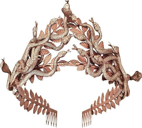 Eioi & Lmnm Greek Medusa Snake Headband for Women, Serpent Snake Headpiece with Laurel Leaves, Halloween Cosplay Headdress in Kuwait