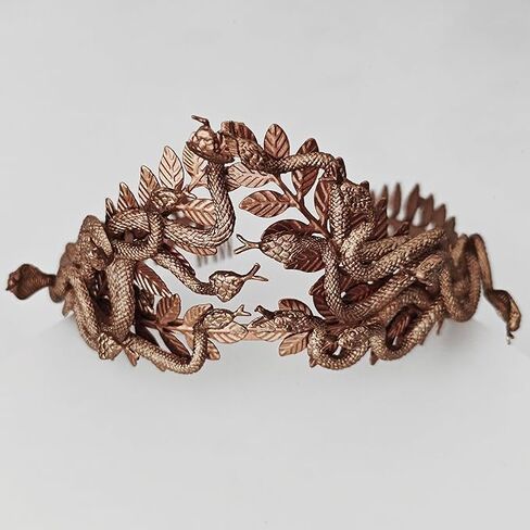 Eioi & Lmnm Greek Medusa Snake Headband for Women, Serpent Snake Headpiece with Laurel Leaves, Halloween Cosplay Headdress in Kuwait