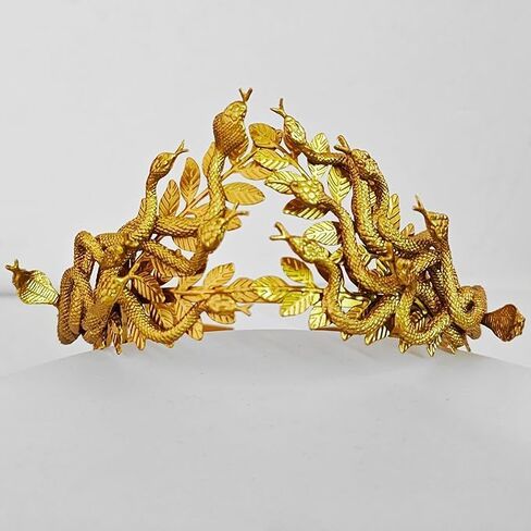 Eioi & Lmnm Greek Medusa Snake Headband for Women, Serpent Snake Headpiece with Laurel Leaves, Halloween Cosplay Headdress in Kuwait