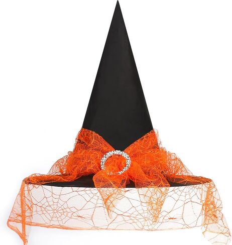 قبعات الساحرة Ccinee للنساء ، البالغين Witch Vampire Halloween Comple Accessories Black/Purple/Orange Lace Lace Hats for Cosplay Party in Saudi Arabia