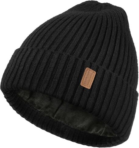 Warm Winter Beanie for Men Women, Soft Fleece Lined Knit Hat Unisex Stocking Cuffed Cap for Ski & Commute in Saudi Arabia
