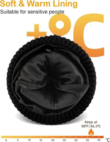 Warm Winter Beanie for Men Women, Soft Fleece Lined Knit Hat Unisex Stocking Cuffed Cap for Ski & Commute in Saudi Arabia