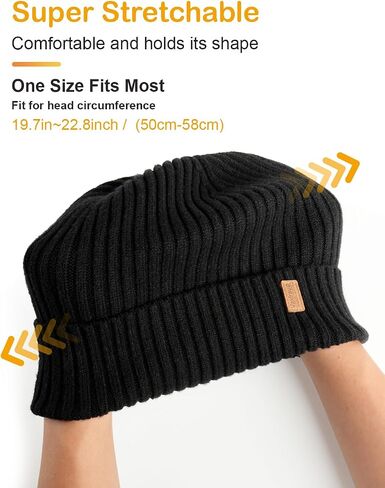 Warm Winter Beanie for Men Women, Soft Fleece Lined Knit Hat Unisex Stocking Cuffed Cap for Ski & Commute in Saudi Arabia