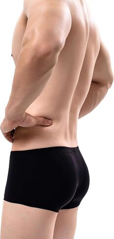 IKINGSKY Men's Silky Boxer Briefs Soft Bulge Shorts Underwear Sexy Low Rise Trunk Under Panties for Men in Kuwait