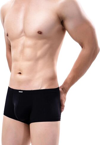 IKINGSKY Men's Silky Boxer Briefs Soft Bulge Shorts Underwear Sexy Low Rise Trunk Under Panties for Men in Kuwait