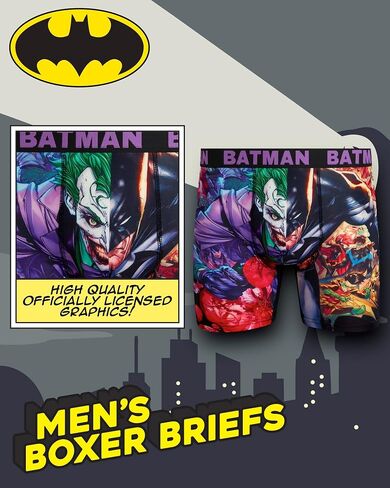 ملخصات Batman Mens Boxer - 1/2/3 Pack Joker Mens Instremable Soft No Fly Boxers للرجال (S -XL) in Saudi Arabia