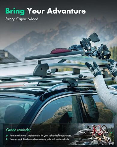 Scitoo Roof Laggage Cargo Rail Rack Cap ملاءمة لـ Toyota Highlander 2008-2013 in Saudi Arabia