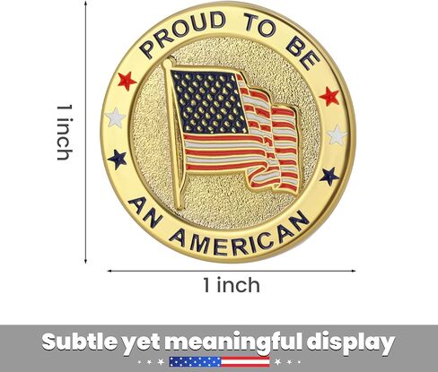 Exquisite American Flag Lapel Pin -The Stars and Stripes -Solid Metal Flag Lapel Pin-Gold Tone (6 Pins With Gift Box) in Kuwait