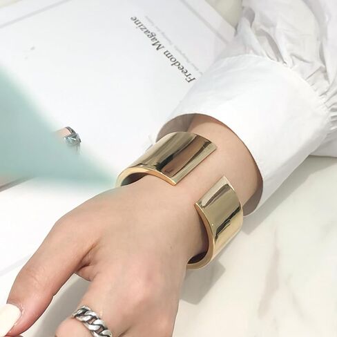 هاري اند هنري سوار ذهبي للنساء، سوار حلقي هندي، اساور عريضة مخددة للذراع والمعصم، سوار ملتف مكتنز، مجوهرات هدايا للبنات in Kuwait