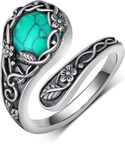 Feather Spoon Rings 925 Sterling Silver Spoon Ring Vintage Adjustable Thumb Ring Jewelry Gifts for Women in Saudi Arabia
