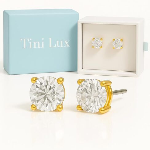 | Hypoallergenic Earrings | Mini Celeste Stud Earrings | Gold | Titanium Stud Earrings for Women | Gold Earrings Studs, Sensitive Ears, Trendy Womens Earring Set in Saudi Arabia