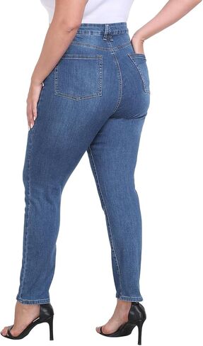 HDE Women’s Plus Size Skinny Jeans سحب على دنيم تمتد مع جيوب in Kuwait