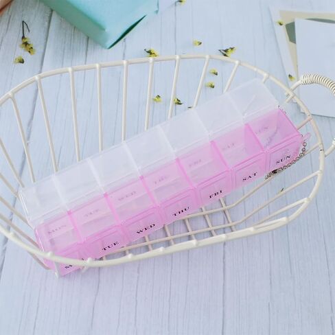 2 PCS Pill Box 7-Day AM/PM PAL DISTENSER ORGENIZER DILLOY DILLICER DAILY PALL BOX PLOTABLE PALING PALING in Saudi Arabia