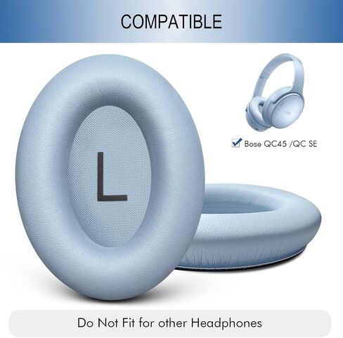 وسائد الأذن البديلة من جل التبريد من GEVO لـ Bose QC45، وسائد الأذن بديلة لسماعات Bose QuietComfort 45 مع نسيج الحرير الجليدي وجلد البروتين، أسود in Kuwait