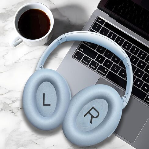 وسائد الأذن البديلة من جل التبريد من GEVO لـ Bose QC45، وسائد الأذن بديلة لسماعات Bose QuietComfort 45 مع نسيج الحرير الجليدي وجلد البروتين، أسود in Kuwait