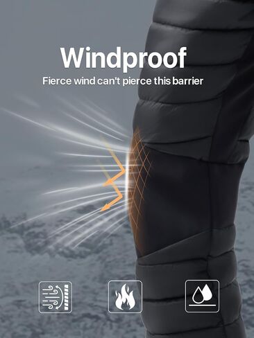 FREE SOLDIER Men's Warm Utility Puffy Quilted Insulated Pants Windproof Winter Pants in Saudi Arabia
