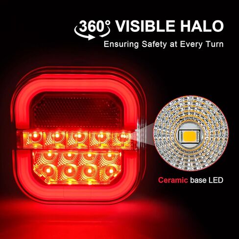 مصابيح مقطورة لاسلكية مغناطيسية ، USB-C قابلة لإعادة الشحن طقم خلفي LED لمقطورة السحب ، إشارات المنعطفات المحمولة الخلفية لفرامل الجري توقف قارب العربة RV ، IP67 مقاومة للماء in Kuwait