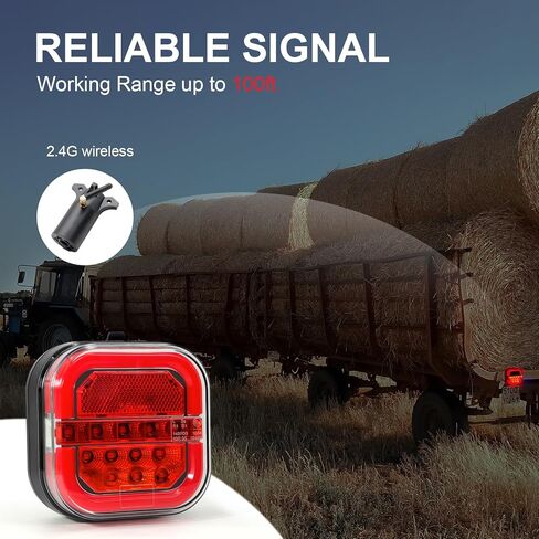 مصابيح مقطورة لاسلكية مغناطيسية ، USB-C قابلة لإعادة الشحن طقم خلفي LED لمقطورة السحب ، إشارات المنعطفات المحمولة الخلفية لفرامل الجري توقف قارب العربة RV ، IP67 مقاومة للماء in Kuwait