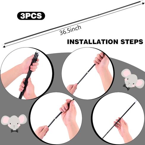 18 PCS مجموعة أزياء الفأر هالوين ، عصابات رأس الماوس آذان أعمى قصب قصب TIAL ذيل قفازات بيضاء دائرية مستديرة النظارات الشمسية in Saudi Arabia
