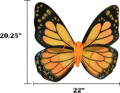 Nicky Bigs Novelties Womens Adult Orange Black Glitter Monarch Butterfly Wings Costume Accessory Prop in Saudi Arabia