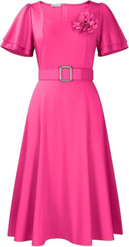 Elainone Women's Shuffle Sweeve Swing A Line Dress Party Gedder in Kuwait