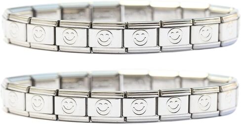 NewCharms Two (2) of Smile Italian Charm Starter Bracelet in Saudi Arabia