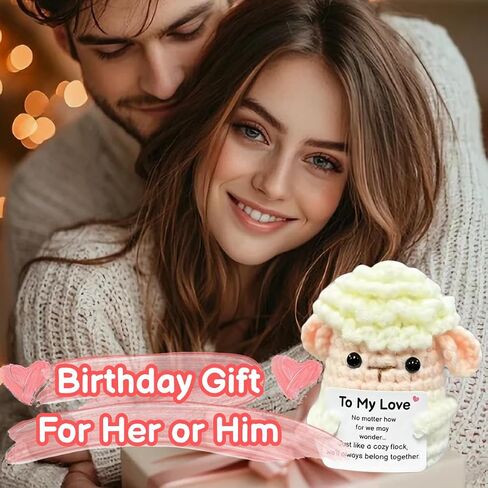 Inspirational Birthday Gifts for Women Men, Mini Funny Handmade Positive Crochet Sheep Gift for Friends Besties Coworker Teen, Emotional Support Crochet Graduation Appreciation Gifts Desk Decor in Saudi Arabia