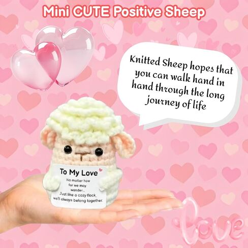 Inspirational Birthday Gifts for Women Men, Mini Funny Handmade Positive Crochet Sheep Gift for Friends Besties Coworker Teen, Emotional Support Crochet Graduation Appreciation Gifts Desk Decor in Saudi Arabia