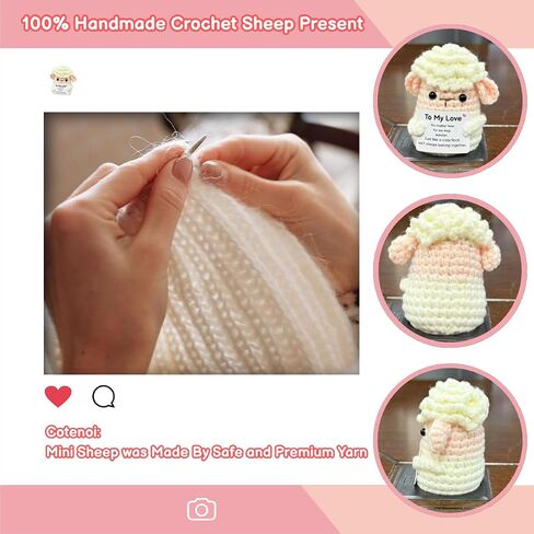 Inspirational Birthday Gifts for Women Men, Mini Funny Handmade Positive Crochet Sheep Gift for Friends Besties Coworker Teen, Emotional Support Crochet Graduation Appreciation Gifts Desk Decor in Saudi Arabia