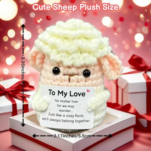 Inspirational Birthday Gifts for Women Men, Mini Funny Handmade Positive Crochet Sheep Gift for Friends Besties Coworker Teen, Emotional Support Crochet Graduation Appreciation Gifts Desk Decor in Saudi Arabia