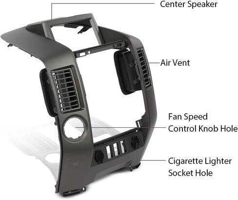 G-PLUS Center Dash AC Bezel with Speaker Bezel, Compatible with Nissan Titan SE LE 2004-2006/Fit Nissan Armada SE LE 2005-2006,Gray Center Dash Radio Ac Bezel in Saudi Arabia
