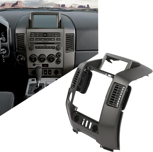 G-PLUS Center Dash AC Bezel with Speaker Bezel, Compatible with Nissan Titan SE LE 2004-2006/Fit Nissan Armada SE LE 2005-2006,Gray Center Dash Radio Ac Bezel in Saudi Arabia