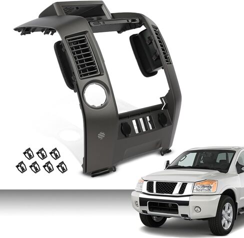 G-PLUS Center Dash AC Bezel with Speaker Bezel, Compatible with Nissan Titan SE LE 2004-2006/Fit Nissan Armada SE LE 2005-2006,Gray Center Dash Radio Ac Bezel in Saudi Arabia