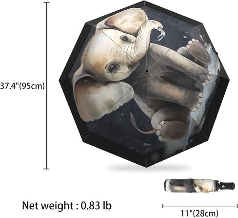 Elephant Gifts Portable Elephant Umbrella Travel Compact Automatic Folding Inverted Umbrellas for Rain Windproof Umbrellas Open Close Auto Sunshade Parasol Umbrella for Sun UV Protection in Saudi Arabia
