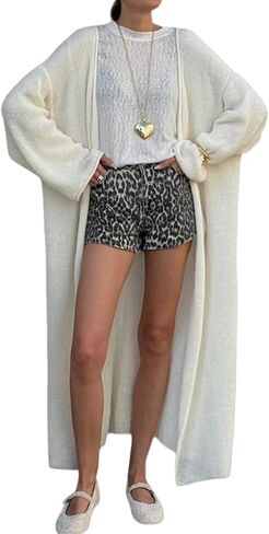 NRTHYE Women Long Cardigan Sweaters Casual Long Sleeve Open Front Fall Outwear Coat Lightweight Maxi Knit Duster Sweater in Saudi Arabia