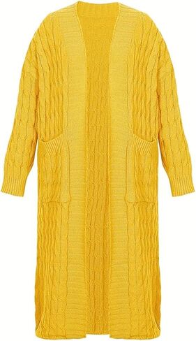 Women's Fall and Winter Cardigan Long Sleeve Sweater with Pockets Thick Knit Top Sweater in Saudi Arabia