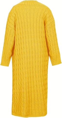 Women's Fall and Winter Cardigan Long Sleeve Sweater with Pockets Thick Knit Top Sweater in Saudi Arabia