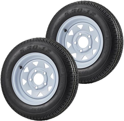 5.30-12 5.30x12 530-12 5.30-12 Trailer Tires with 12'' Rims, 5 Lug on 4.5", Load Range C, 6PR (530 12 with 5 lug) in Kuwait