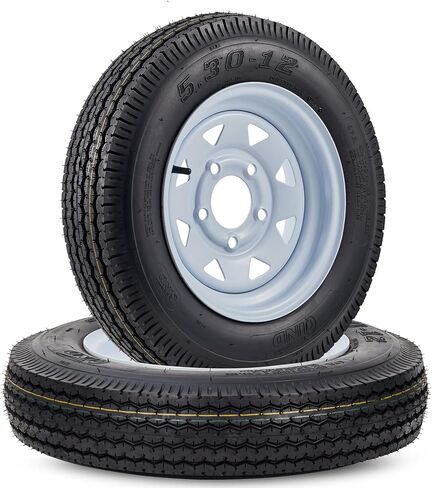 5.30-12 5.30x12 530-12 5.30-12 Trailer Tires with 12'' Rims, 5 Lug on 4.5", Load Range C, 6PR (530 12 with 5 lug) in Kuwait