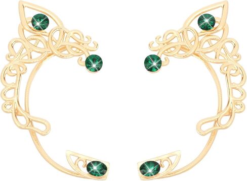 Didder Fairy Ears Clip Earrings Halloween Elf Ear Cuffs Non Piercing for Adult Men Women Fae Ears Cosplay Accessories Medieval Renaissance Costume in Kuwait