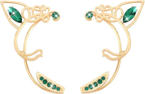 Didder Fairy Ears Clip Earrings Halloween Elf Ear Cuffs Non Piercing for Adult Men Women Fae Ears Cosplay Accessories Medieval Renaissance Costume in Kuwait