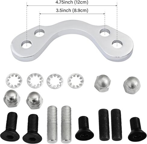 TCT-MOTORPARTS Springer Handlebar Tree Adapter Clamp Converter 3.5"~4.75" Riser Fits for Harley DNA Chopper in Saudi Arabia