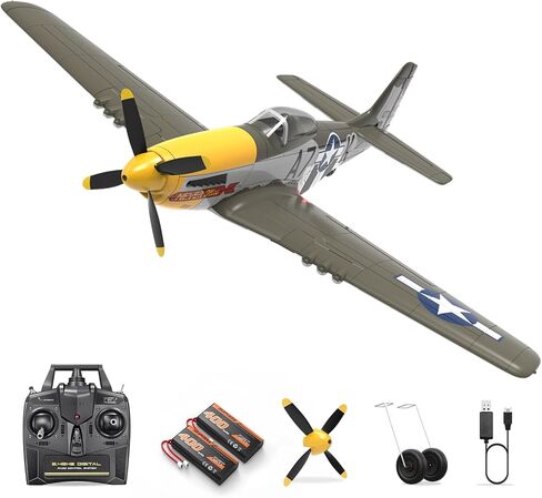 HAWK'S WORK 3 Channel RC Plane BF-109, Remote Control Airplane Ready to Fly, 2.4GHz 6-axis Gyro Stabilizer, Easy to Fly for Kids & Beginners in Kuwait