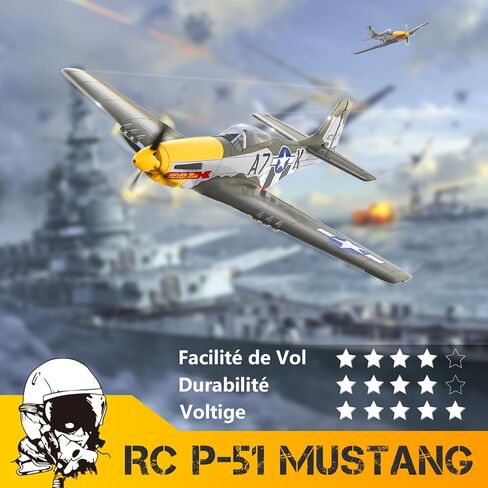 HAWK'S WORK 3 Channel RC Plane BF-109, Remote Control Airplane Ready to Fly, 2.4GHz 6-axis Gyro Stabilizer, Easy to Fly for Kids & Beginners in Kuwait