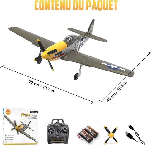 HAWK'S WORK 3 Channel RC Plane BF-109, Remote Control Airplane Ready to Fly, 2.4GHz 6-axis Gyro Stabilizer, Easy to Fly for Kids & Beginners in Kuwait
