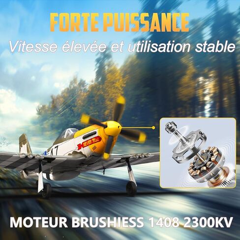 HAWK'S WORK 3 Channel RC Plane BF-109, Remote Control Airplane Ready to Fly, 2.4GHz 6-axis Gyro Stabilizer, Easy to Fly for Kids & Beginners in Kuwait