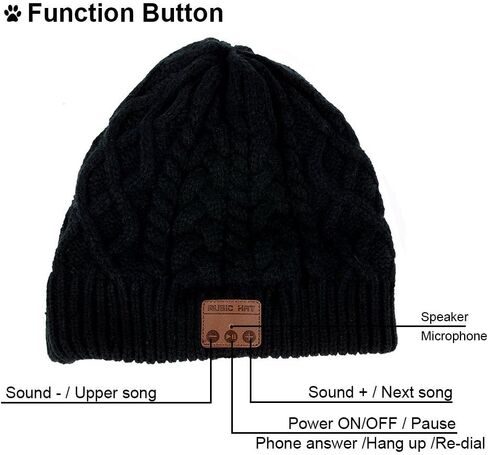 قبعة صغيرة للموسيقى اللاسلكية مع سماعات بلوتوث ومكبر صوت وميكروفون شتوي دافئ جمجمة للجري للرجال والنساء in Kuwait
