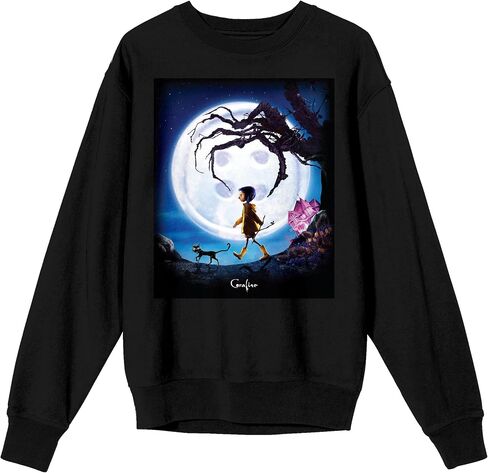 Bioworld Coraline - Coraline Poster on black Adult Crew Neck Sweatshirt in Saudi Arabia